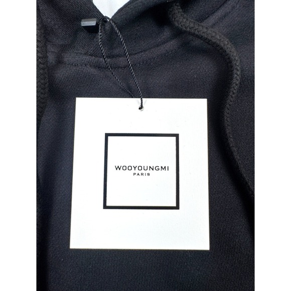 Wooyoungmi SS25 Collection Black Back Logo Hoodie Size 48 S/M New With Tags - Picture 7 of 16